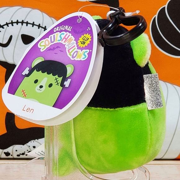 Squishmallow Len the Monster 3.5" Clip UltraSoft Stuffed Halloween Toy Plush NWT - Picture 3 of 11